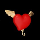 Вешалка "Сердце с крыльями" красная, 11 × 3 × 10 см - фото 8363204