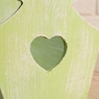 Кашпо деревянное 30×14×27 см "Ёлочка", с ручкой, зелёная кисть Дарим Красиво - Фото 4