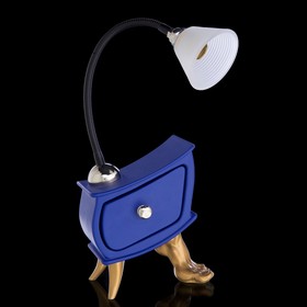 Лампа настольная "Комод на ноге синий", 18 × 10 × 39 см