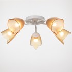 Люстра «Оникс» BayerLux 5×15 Вт E27, белый-коричневый, 52×52×15 см - Фото 2