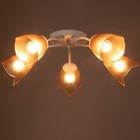 Люстра «Оникс» BayerLux 5×15 Вт E27, белый-коричневый, 52×52×15 см - Фото 3