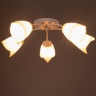 Люстра «Оникс» BayerLux 5×15 Вт E27, белый, 52×52×15 см - Фото 3