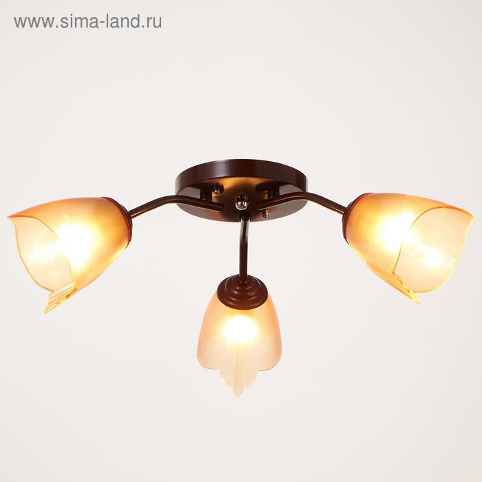 Люстра «Оникс» 3×15 Вт E27 коричневый 50×50×15 см BayerLux - Фото 1
