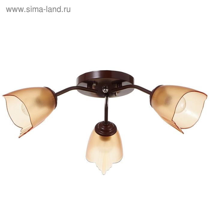 Люстра «Оникс» 3×15 Вт E27 коричневый 50×50×15 см BayerLux - Фото 1