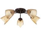 Люстра «Оникс» BayerLux 5×15 Вт E27, коричневый, 52×52×15 см - Фото 1