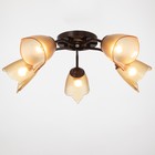 Люстра «Оникс» BayerLux 5×15 Вт E27, коричневый, 52×52×15 см - Фото 2