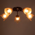 Люстра «Оникс» BayerLux 5×15 Вт E27, коричневый, 52×52×15 см - Фото 3