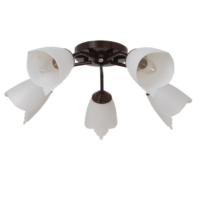 Люстра «Оникс» BayerLux 5×15 Вт E27, коричневый, 52×52×15 см - Фото 1