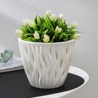 Кашпо для цветов со вставкой «Вдохновение», 2.25 л, d=17.5 см, h=15 см, белое - Фото 4