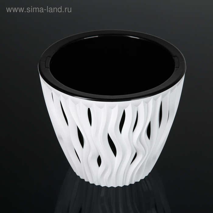 Кашпо для цветов со вставкой «Вдохновение», 3 л, бело-чёрное - Фото 1