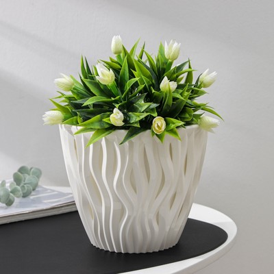 Кашпо для цветов со вставкой «Вдохновение», 3 л, белое