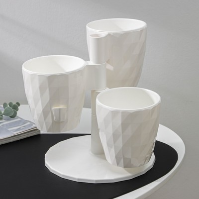 Кашпо для цветов многоярусное Ruby «Каскад», 3 шт., 1 л, белое