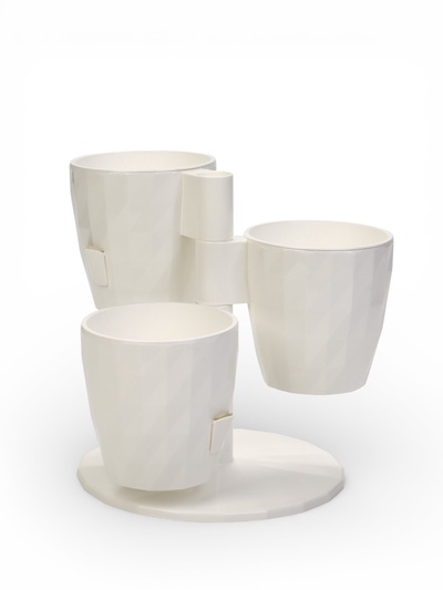 Кашпо для цветов многоярусное Ruby «Каскад», 3 шт., 1 л, белое