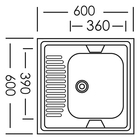 УЦЕНКА Мойка кухонная «Владикс», накладная, без сифона, 60×60 см, прав., нержавеющая сталь 0.4 см - Фото 5