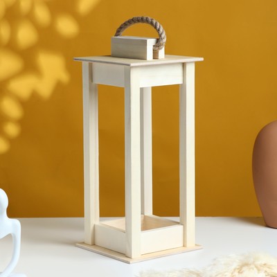 Кашпо для цветов «Фонарик», 30×12×12 см, деревянное