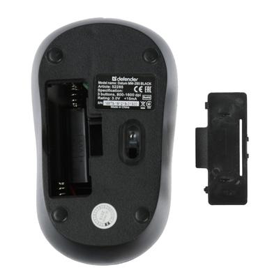 Мышь Defender Datum MM-285, беспроводная, оптическая, 1600 dpi, USB, 2xAAA, черная