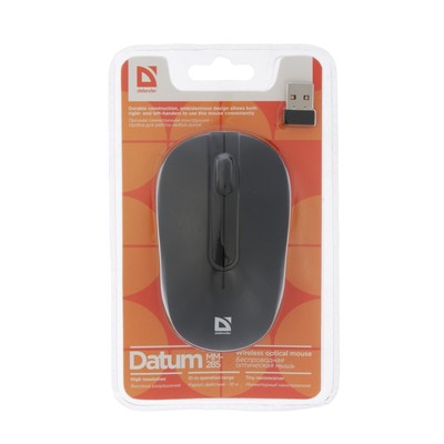 Мышь Defender Datum MM-285, беспроводная, оптическая, 1600 dpi, USB, 2xAAA, черная