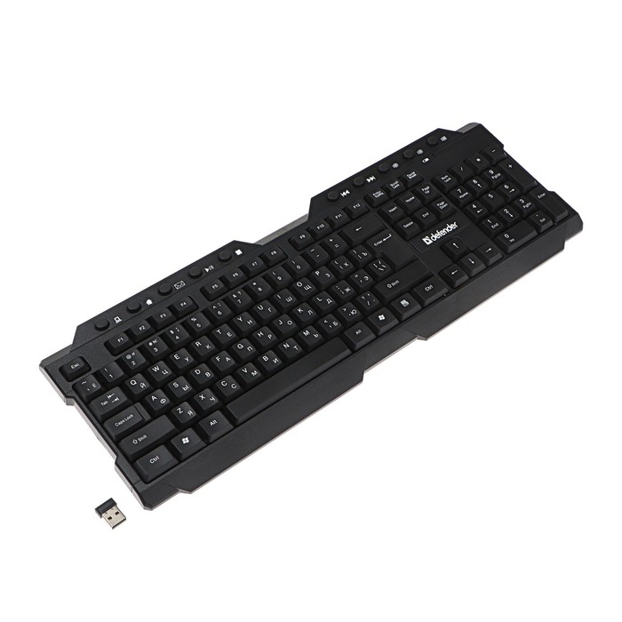 Клавиатура Defender Element HB-195 RU, беспроводная, мембранная, 114 клав, USB,   черная - Фото 1