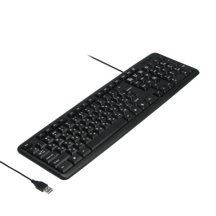 Клавиатура Defender #1 HB-420 RU, проводная, мембранная, 107 клавиш, USB, 1.5 м, черная - Фото 1