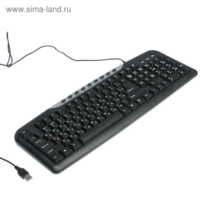 Клавиатура Defender #1 HM-830 RU, проводная, мембранная, 109+9 клавиш, USB, 1.5 м, черная - Фото 1
