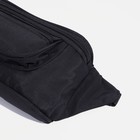 Поясная сумка на молнии, наружный карман, регулируемый ремень, цвет чёрный - фото 8486317