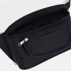 Поясная сумка на молнии, наружный карман, регулируемый ремень, цвет чёрный - фото 8486319