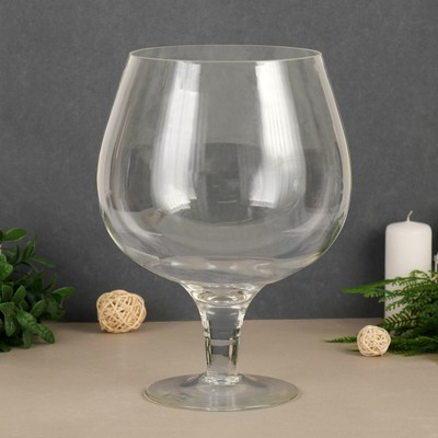 Ваза для цветов «Натали-3», бренди на средней ножке, 7 л, d=17 см, 33×22 см, стекло, прозрачная