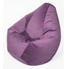 Кресло-мешок «Груша» малая, диаметр 70 см, высота 90 см, цвет фиолетовый, велюр