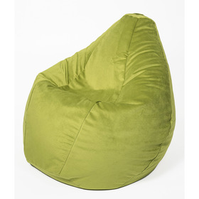 Кресло-мешок «Груша» малая, диаметр 70 см, высота 90 см, цвет травяной, велюр