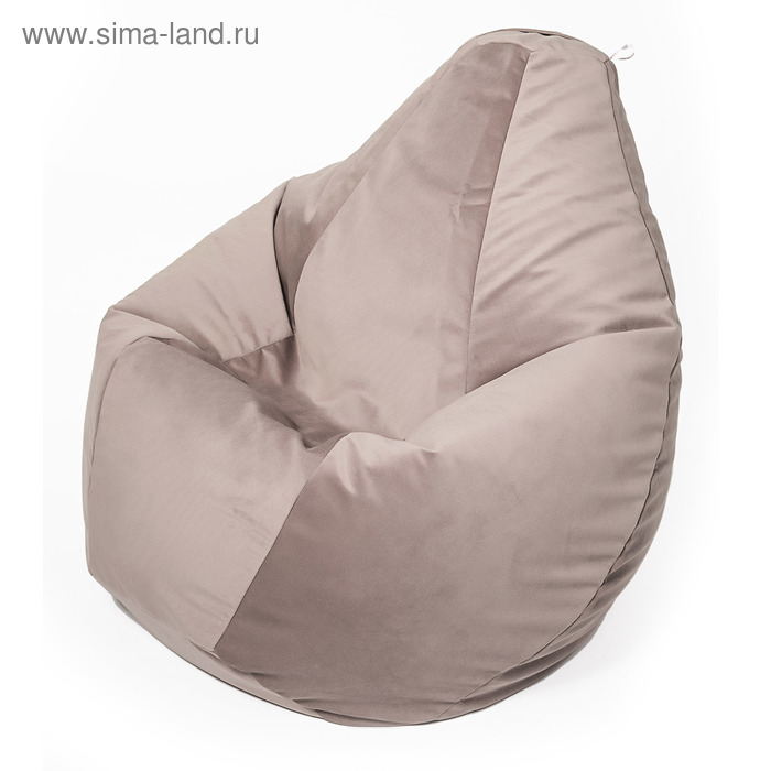 Кресло-мешок «Груша» малая, диаметр 70 см, высота 90 см, цвет бежевый, велюр - Фото 1
