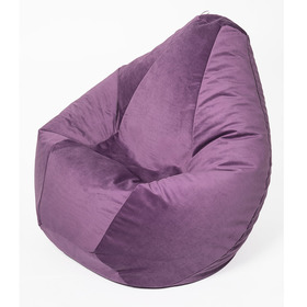 Кресло-мешок «Груша» средняя, диаметр 75 см, высота 120 см, цвет фиолетовый, велюр
