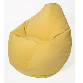 Кресло-мешок «Груша» большая, диаметр 90 см, высота 135 см, цвет лимонный, велюр