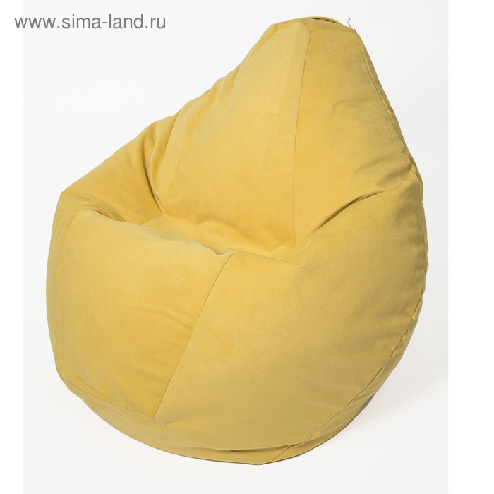 Кресло-мешок «Груша» большая, диаметр 90 см, высота 135 см, цвет лимонный, велюр - Фото 1