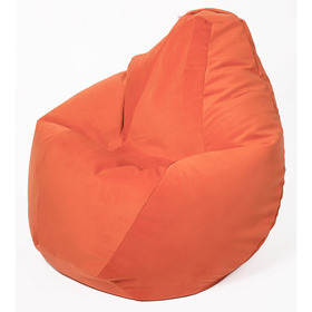 Кресло-мешок «Груша» большая, диаметр 90 см, высота 135 см, цвет оранжевый, велюр