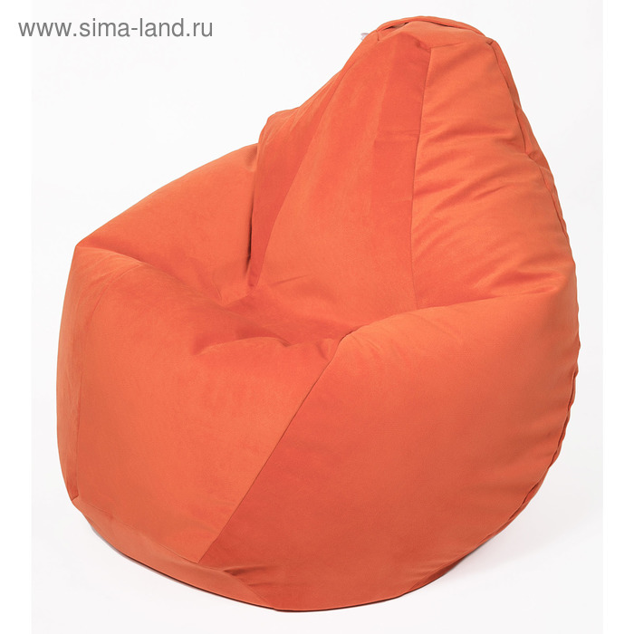 Кресло-мешок «Груша» большая, диаметр 90 см, высота 135 см, цвет оранжевый, велюр - Фото 1