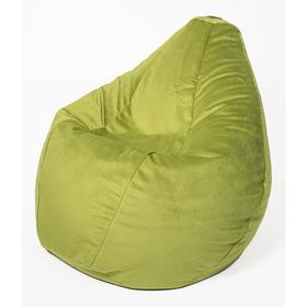 Кресло-мешок «Груша» большая, диаметр 90 см, высота 135 см, цвет травяной, велюр