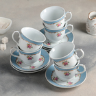 Сервиз чайный керамический Доляна «Иоанна»,12 предметов: 6 чашек 220 мл, 6 блюдец d=14 см, цвет белый - фото 8865124