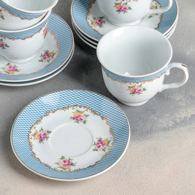 

Сервиз чайный керамический Доляна «Иоанна»,12 предметов: 6 чашек 220 мл, 6 блюдец d=14 см, цвет белый