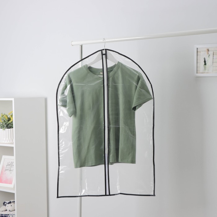 Чехол для одежды Доляна, 60×90 см, PEVA, прозрачный - Фото 1