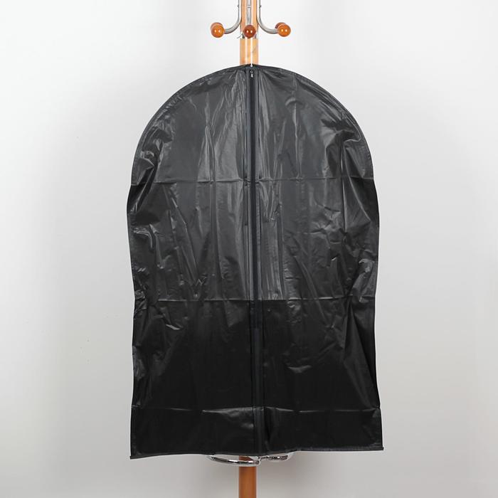 Чехол для одежды Доляна, 60×90 см, плотный, PEVA, цвет чёрный - Фото 1
