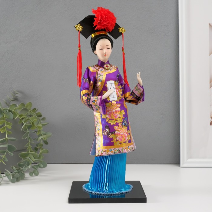 Кукла коллекционная "Китаянка в национ. платье с письменами" МИКС 32х12,5х12,5 см - Фото 1