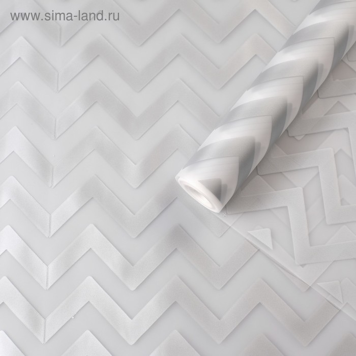 Пленка для цветов, матовая,"Зигзаг", серебряный, 0,6 х 10,4 м - Фото 1