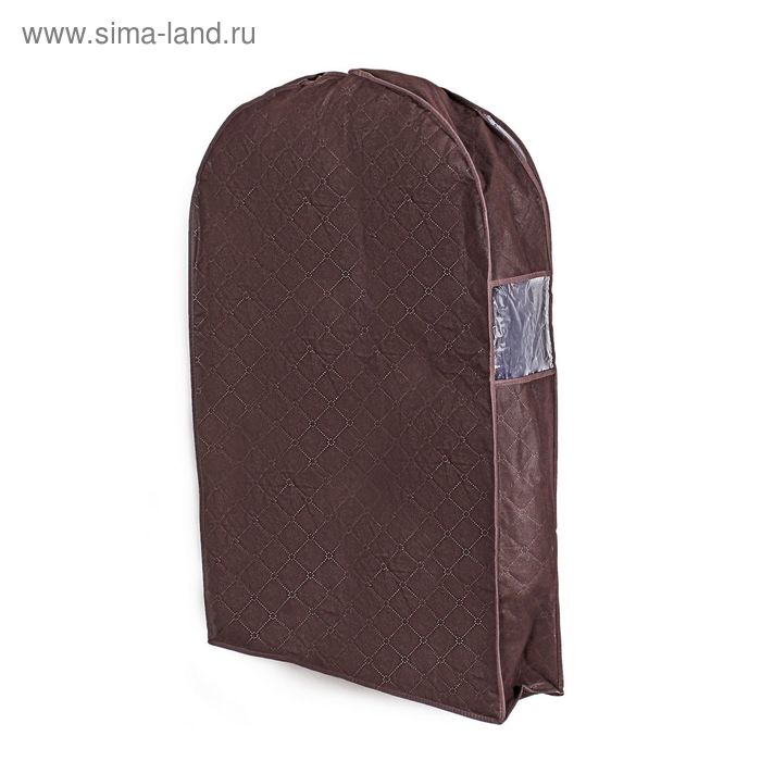 Чехол для одежды (спанбонд), 60×92×10 см, цвет коричневый - Фото 1