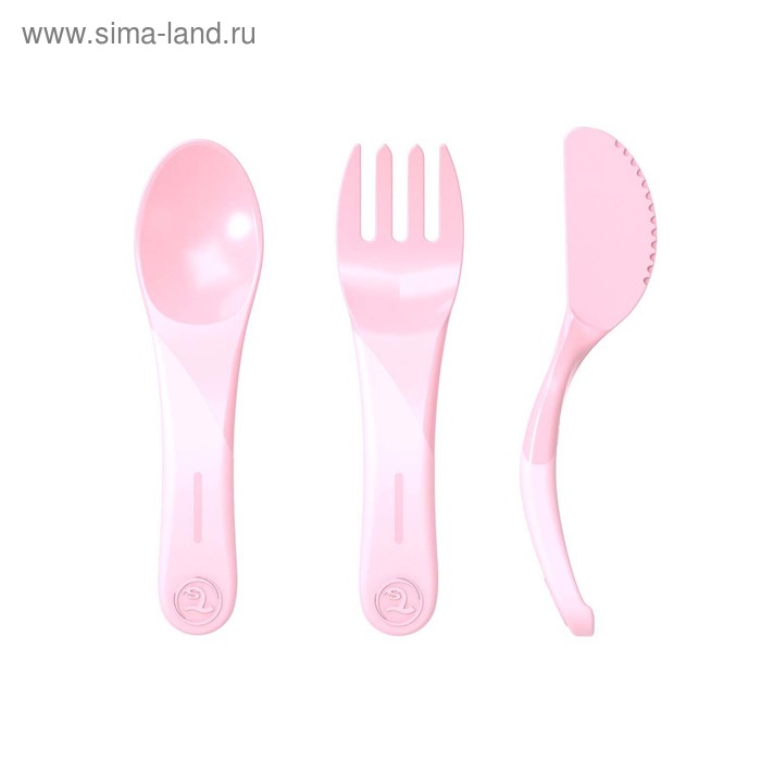 Набор детских приборов Twistshake Learn Cutlery, цвет пастельный розовый, от 6 месяцев - Фото 1