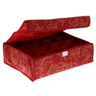 Органайзер для хранения белья, жёсткий, 16 отделений с крышкой, цвет бордовый - Фото 1
