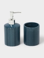 Аксессуары для ванной «Минимал», 2 предмета: дозатор для мыла 350 мл, стакан 350 мл, синие - Фото 2