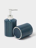 Аксессуары для ванной «Минимал», 2 предмета: дозатор для мыла 350 мл, стакан 350 мл, синие - Фото 7