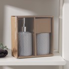 Аксессуары для ванной «Минимал», 2 предмета, дозатор для мыла 350 мл, стакан 350 мл, серые - Фото 2