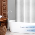 Штора для ванны Доляна «Полоска», 180×180 см, полиэстер, цвет белый - фото 1235498