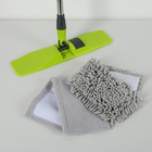 Швабра для мытья пола плоская, 2 насадки из микрофибры 41×12 см, стальной телескопический черенок 94-129 см - Фото 2